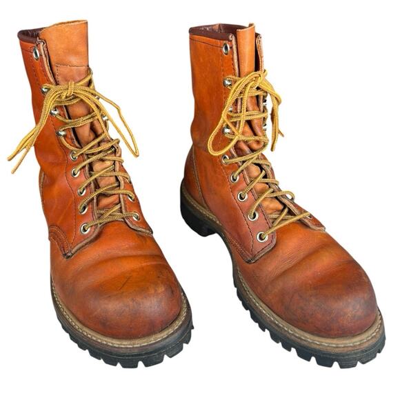 Vintage 80’s Red Wing Irish Setter Men’s Brown Leather Logger Boot Size 8.5 C - Picture 5 of 13